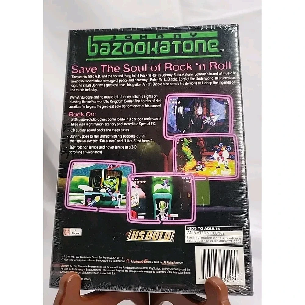 Johnny Bazookatone LONGBOX‎ (PlayStation 1, PS1 1996) FACTORY SEALED! - EX!